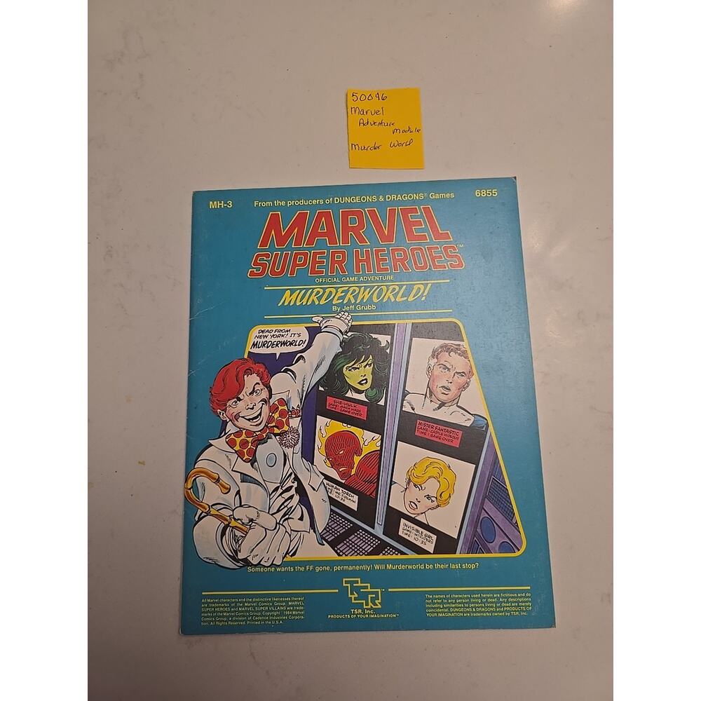 Murder World Marvel Super Heroes Official Game Adventure 6855 MH-3 TSR 50046